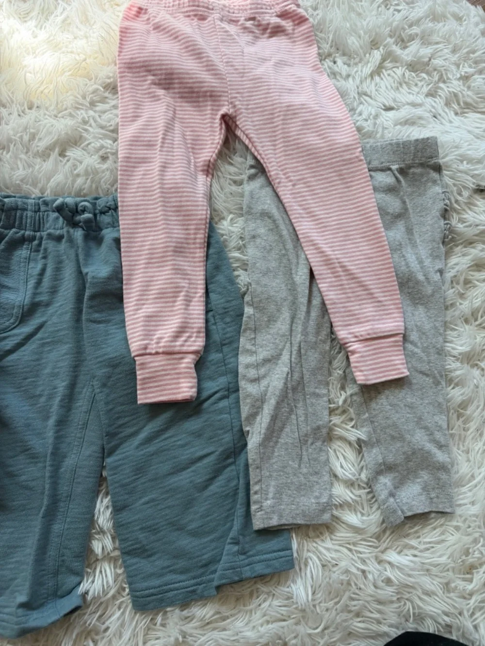 Four soft pajama Carter's Girls Pajama Bottoms bundle Set - Pink, Cream, Teal, G